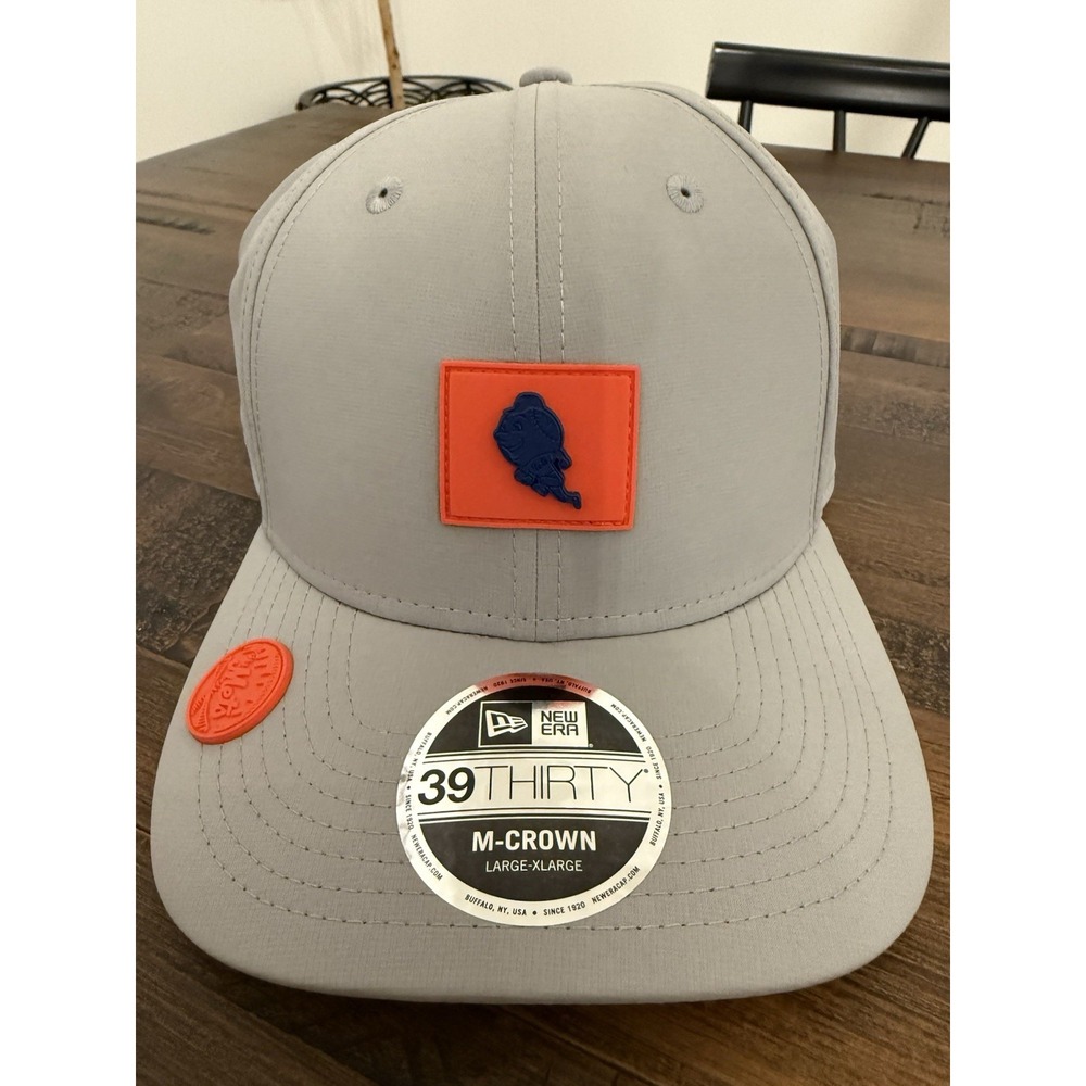 New Era 39THIRTY M-Crown New York Mets Patch MLB Grey Blue Orange Cap L-XL NWT